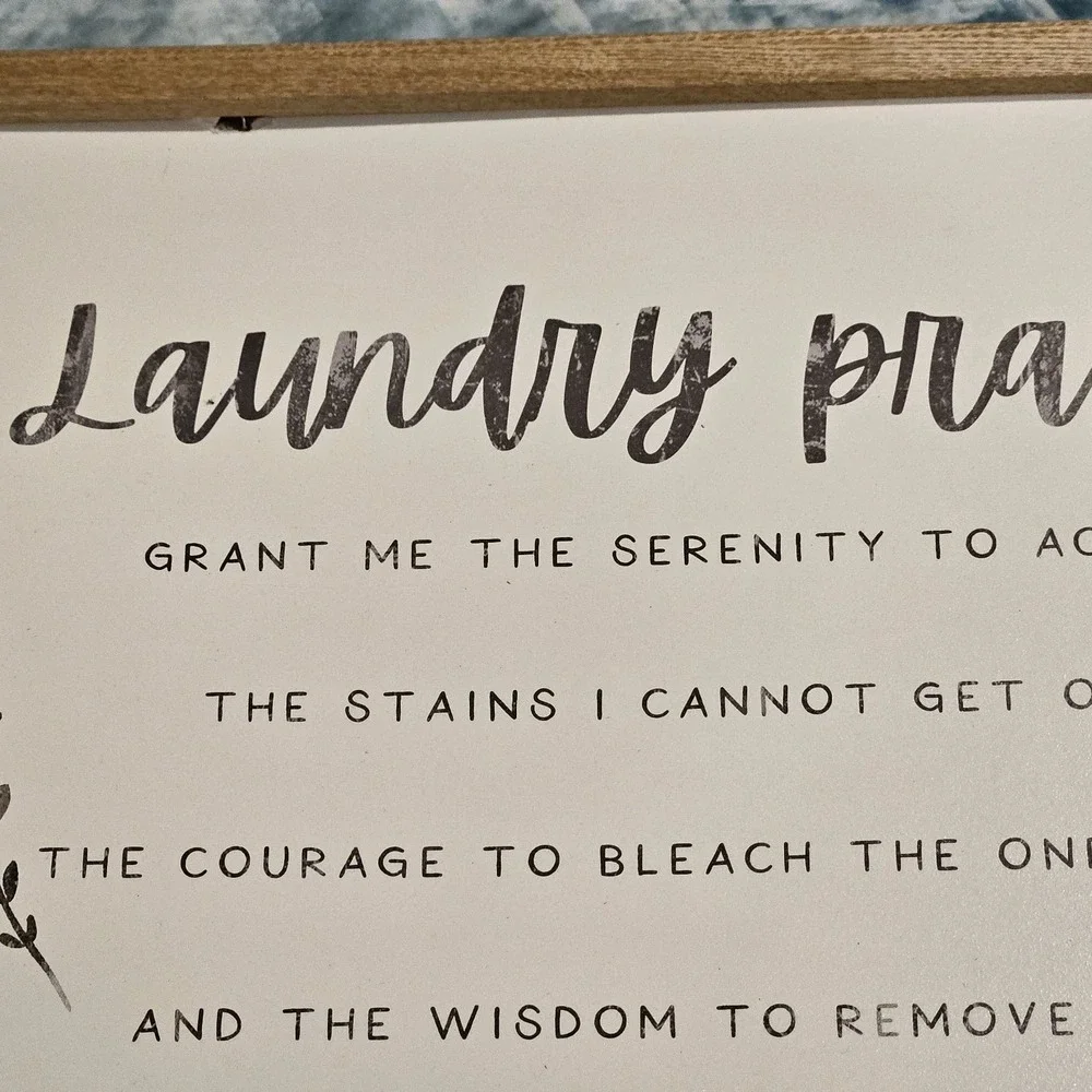 Laundry Prayer Farmhouse Wood Framed Wall Sign Laundry Room Decor